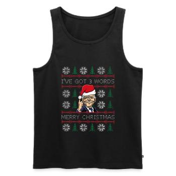 Biden J’ai 3 mots Joyeux Noël - Débardeur bio Premium Homme - noir - Devant - Michal (187cm)