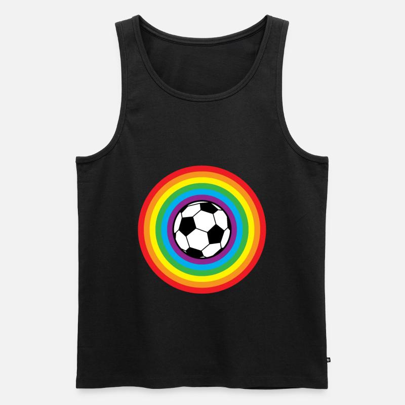 Regenbogen Fußball - Männer Premium Bio Tank Top - Schwarz