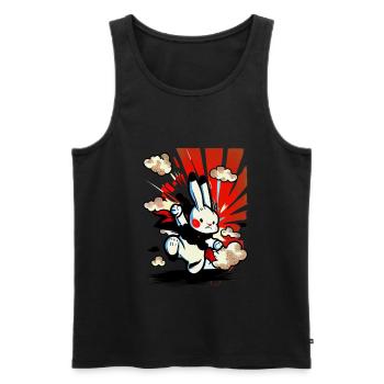 Chinesisches Jahr des Hasen 2023 - Männer Premium Bio Tank Top - Schwarz - Vorne - Michal (187cm)