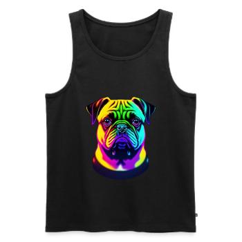 Carlin arc-en-ciel coloré - Débardeur bio Premium Homme - noir - Devant - Michal (187cm)