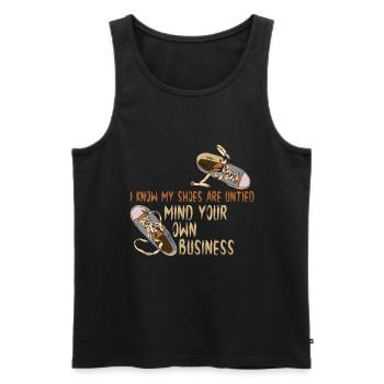 I know my shoes are open, but - Men's Premium Organic Tank Top - black - Front - AI Model Male 178 light (178cm)