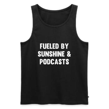 Fueled by Sunshine & Podcasts - Men's Premium Organic Tank Top - black - Front - Michal (187cm)