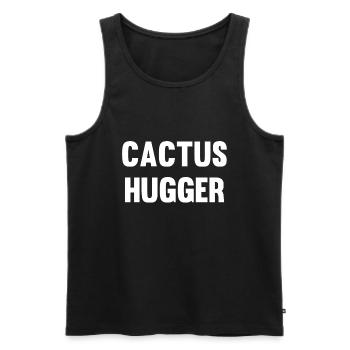 Cactus Hugger - Men's Premium Organic Tank Top - black - Front - Michal (187cm)