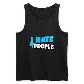 I Hate People Retro - Men's Premium Organic Tank Top - black - Front - AI Model Male 178 light (178cm)