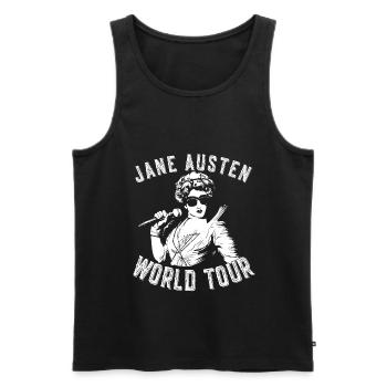 Tournée mondiale de Jane Austen - Débardeur bio Premium Homme - noir - Devant - AI Model Male 178 light (178cm)