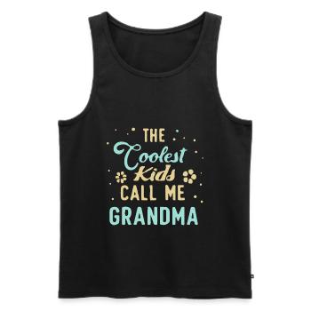 Die coolsten Kids nennen mich Oma - Männer Premium Bio Tank Top - Schwarz - Vorne - AI Model Male 178 light (178cm)