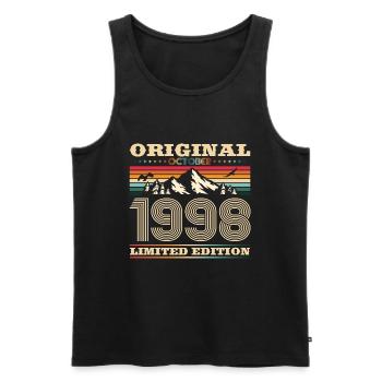 25. Geburtstag Original Oktober Jahrgang 1998 - Männer Premium Bio Tank Top - Schwarz - Vorne - Michal (187cm)