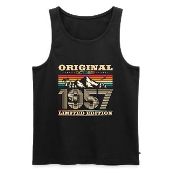 66th Birthday Original October Year 1957 - Men's Premium Organic Tank Top - black - Front - Michal (187cm)
