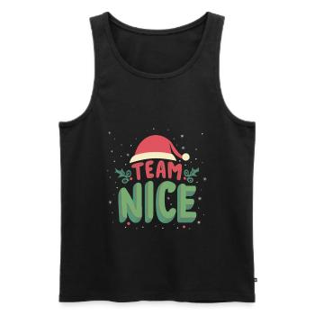 Team Nice Funny Christmas - Men's Premium Organic Tank Top - black - Front - Michal (187cm)