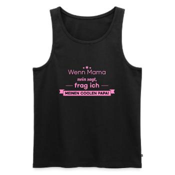 lustige Sprüche - cooler papa - Männer Premium Bio Tank Top - Schwarz - Vorne - Michal (187cm)