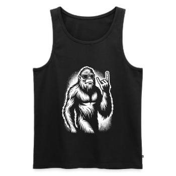 Bigfoot Sasquatch Rock and Roll Metal Horns - Men's Premium Organic Tank Top - black - Front - Michal (187cm)