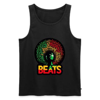 AfroBeats - Männer Premium Bio Tank Top - Schwarz - Vorne - AI Model Male 178 light (178cm)