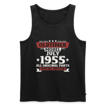 70. Geburtstag Oldtimer Juli 1955 Jahrgang 1955 - Männer Premium Bio Tank Top - Schwarz - Vorne - AI Model Male 178 light (178cm)