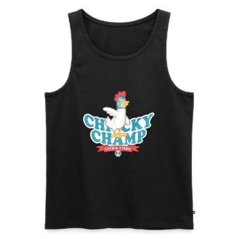 Chicky Champ - Männer Premium Bio Tank Top - Schwarz - Vorne - Michal (187cm)