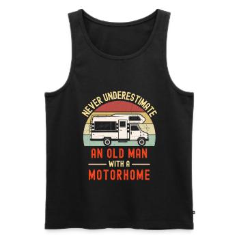 Never Underestimate An Old Man With A Motorhome - Men's Premium Organic Tank Top - black - Front - Michal (187cm)