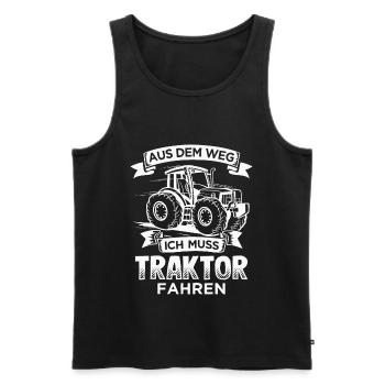 Aus dem Weg ich muss Traktor fahren Landwirt - Männer Premium Bio Tank Top - Schwarz - Vorne - Michal (187cm)