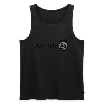 Wolf Wolf Alpha - Men's Premium Organic Tank Top - black - Front - AI Model Male 178 light (178cm)