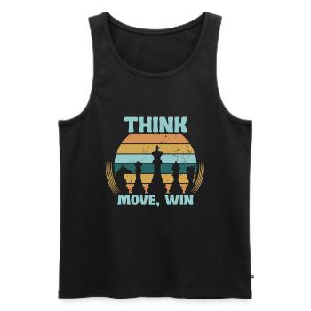 Chess, Think, Move, Win, Chess Master Club - Men's Premium Organic Tank Top - black - Front - Michal (187cm)