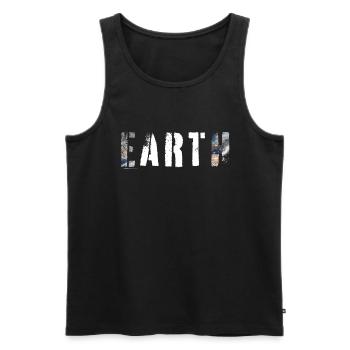 ERDKUNST - Männer Premium Bio Tank Top - Schwarz - Vorne - Michal (187cm)