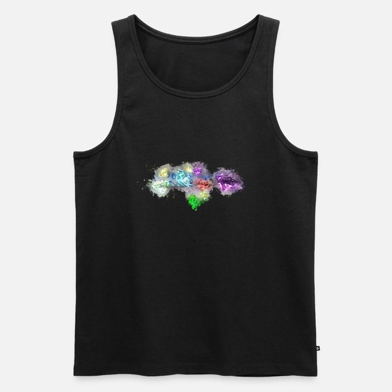 Diamanten Schmuck hell glühend - Männer Premium Bio Tank Top - Schwarz
