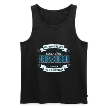 Fliesenleger Spruch lustig - Männer Premium Bio Tank Top - Schwarz - Vorne - Michal (187cm)