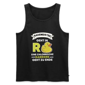 Bademeister Rettungsschwimmer Rente Geschenk Shirt - Männer Premium Bio Tank Top - Schwarz - Vorne - Michal (187cm)