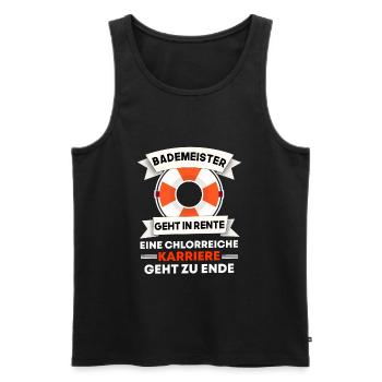 Bademeister Rettungsschwimmer Rente Geschenk Shirt - Männer Premium Bio Tank Top - Schwarz - Vorne - Michal (187cm)