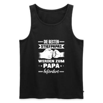 Stiefpapa Stiefvater Vatertag Geschenk T-Shirt - Männer Premium Bio Tank Top - Schwarz - Vorne - Michal (187cm)
