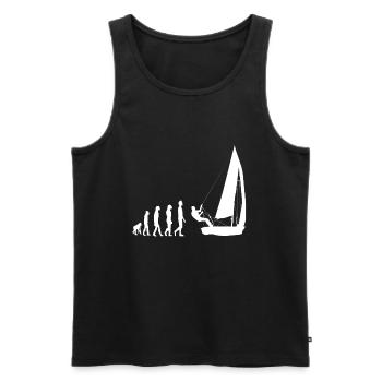 Sailing Sailboat Sailing Evolution - Men's Premium Organic Tank Top - black - Front - Michal (187cm)