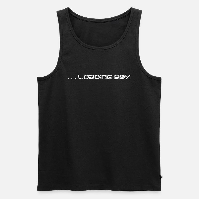 Please wait - Männer Premium Bio Tank Top - Schwarz