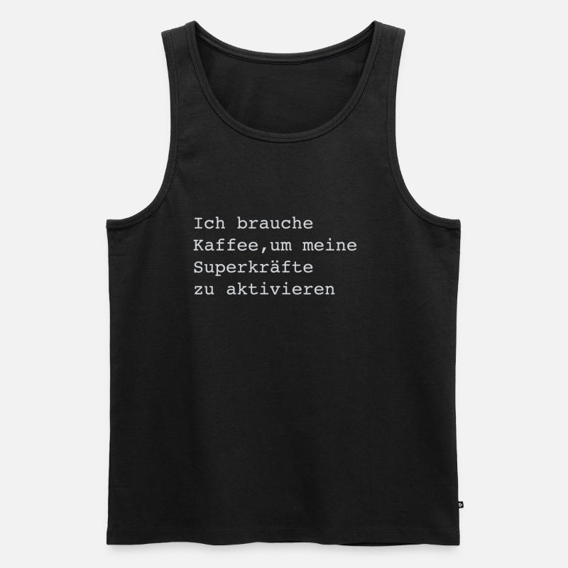 Superkraft Kaffee - Männer Premium Bio Tank Top - Schwarz