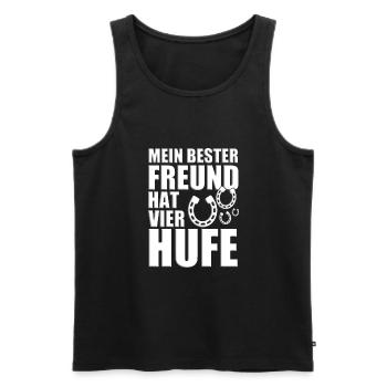MEIN BESTER FREUND HAT VIER HUFE - PFERD - PFERDE - Männer Premium Bio Tank Top - Schwarz - Vorne - Michal (187cm)