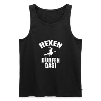 HEXEN DÜRFEN DAS - HALLOWEEN - HEXE - Männer Premium Bio Tank Top - Schwarz - Vorne - Michal (187cm)