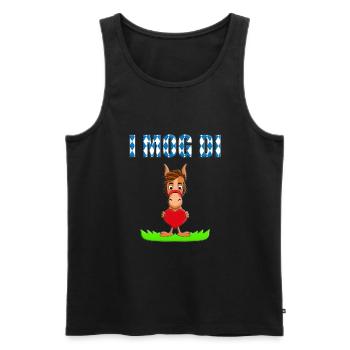 I MOG DI - HERZ - LIEBE - PFERD - PONY - VERLIEBT - Männer Premium Bio Tank Top - Schwarz - Vorne - AI Model Male 178 light (178cm)