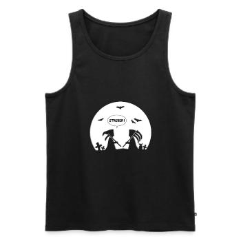 STREBER - SENSENMANN - REAPER - MOND - HALLOWEEN - Männer Premium Bio Tank Top - Schwarz - Vorne - Michal (187cm)