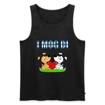HUND - HUNDE - LIEBE - HERZ - VERLIEBT - I MOG DI - Männer Premium Bio Tank Top - Schwarz - Vorne - AI Model Male 178 light (178cm)