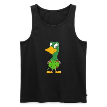 ENTE - KLEEBLATT - GLÜCK - GLÜCKSBRINGER - ERPEL - Männer Premium Bio Tank Top - Schwarz - Vorne - AI Model Male 178 light (178cm)