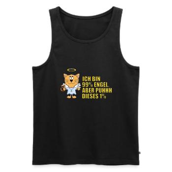 KATZE - KATER - KATZEN - TIER - TIERE - ENGEL - Männer Premium Bio Tank Top - Schwarz - Vorne - Michal (187cm)