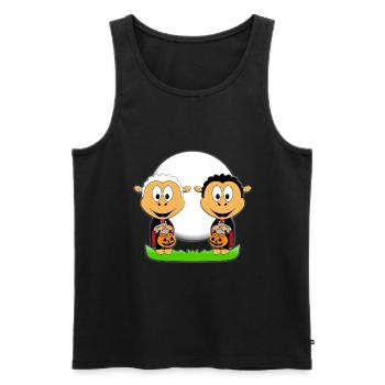 SCHAFE - HALLOWEEN - SÜßES ODER SAURES TOUR - Männer Premium Bio Tank Top - Schwarz - Vorne - Michal (187cm)