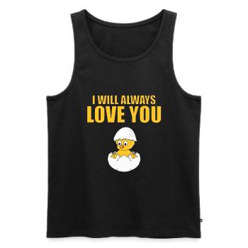 KÜKEN - BABY - I WILL ALWAYS LOVE YOU - Männer Premium Bio Tank Top - Schwarz - Vorne - Michal (187cm)