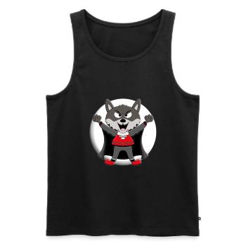 WERWOLF - WOLF - MOND - VAMPIR - HALLOWEEN - Männer Premium Bio Tank Top - Schwarz - Vorne - AI Model Male 178 light (178cm)