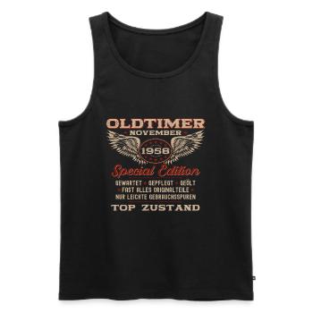 66. Geburtstag Oldtimer November 1958 Jahrgang 58 - Männer Premium Bio Tank Top - Schwarz - Vorne - AI Model Male 178 light (178cm)