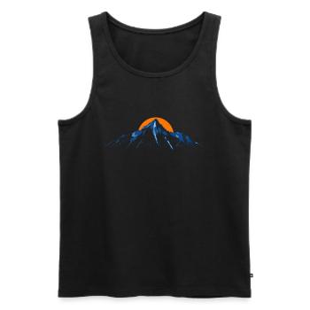 Majestätische Bergkette mit Blick auf den Sonnenuntergang - Männer Premium Bio Tank Top - Schwarz - Vorne - Michal (187cm)
