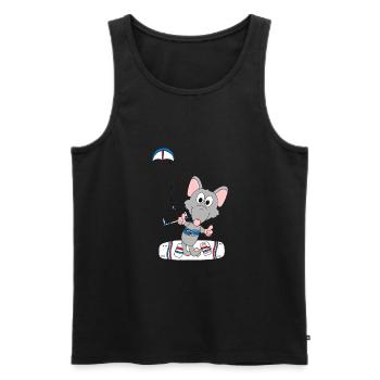 KITESURFEN - RATTE - WASSERRATTE - KITE - KITEN - Männer Premium Bio Tank Top - Schwarz - Vorne - AI Model Male 178 light (178cm)