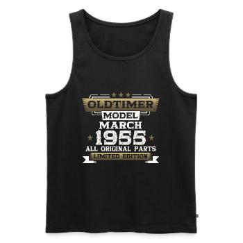 70. Geburtstag Oldtimer März Jahrgang 1955 - Männer Premium Bio Tank Top - Schwarz - Vorne - Michal (187cm)