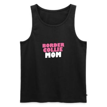 BORDER COLLIE DOG MOM - Männer Premium Bio Tank Top - Schwarz - Vorne - Michal (187cm)