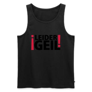 leider geil - Männer Premium Bio Tank Top - Schwarz - Vorne - AI Model Male 178 light (178cm)