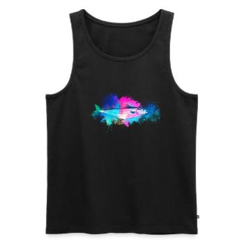 Fisch Köhler farbenfroh - Männer Premium Bio Tank Top - Schwarz - Vorne - AI Model Male 178 light (178cm)