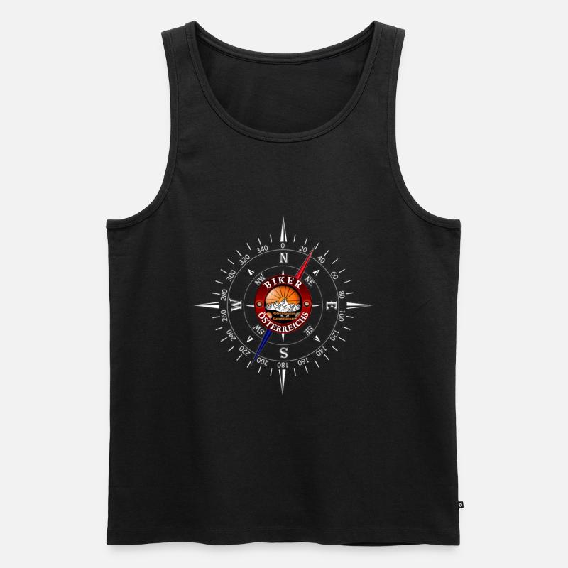 Biker Adventure Kompass - Männer Premium Bio Tank Top - Schwarz