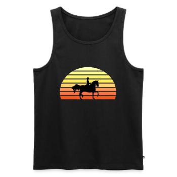Sunset Dressurpferd - Männer Premium Bio Tank Top - Schwarz - Vorne - Michal (187cm)
